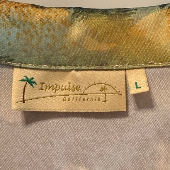 Impulse California Womens Yellow Blue Collared Button Long Sleeve Large Jacket - Picture 6 of 16